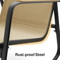 thumbnail image 3 of Asofer 3-Piece Outdoor Rocking Bistro Set, Patio Furniture Set with Glass Table for Poolside, Porch, Lawn, Brown, 3 of 10