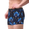 thumbnail image 2 of Xecao cool blue flower Skull Print Men's Underwear Boxer Briefs Pack - Your ComfortSoft, Moisture-Wicking, and Breathable Choice for Men's Underwear-Small, 2 of 5
