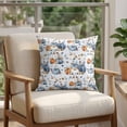 thumbnail image 4 of Pillow Covers 18x18 Set of 2, Fall Blue Pumpkins Square Throw Pillow Covers for Couch/Sofa/Living Room, Thanksgiving Leaves Daisy Country Decorative Soft Pillowcases for Couch Throw Pillows, 4 of 9
