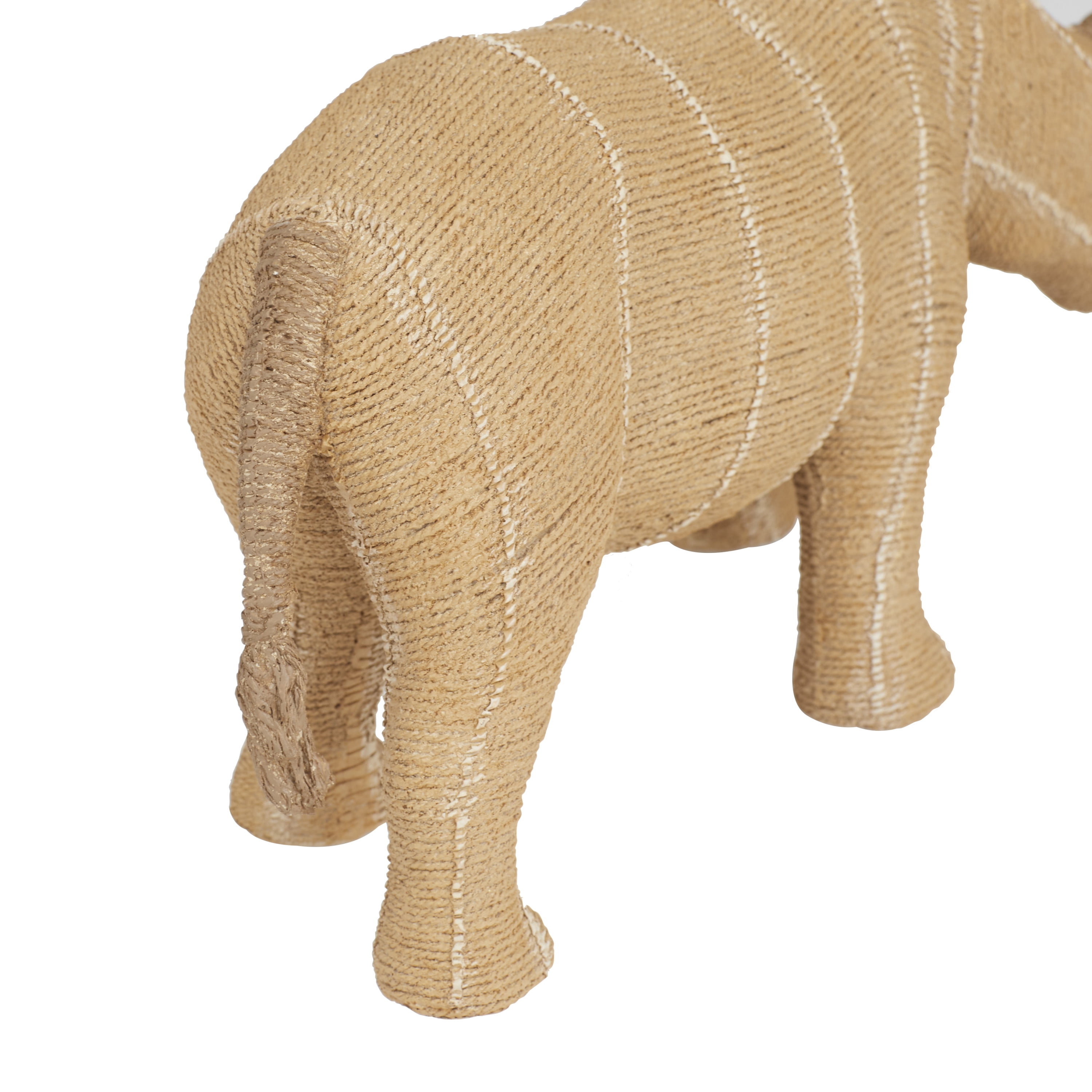 5" x 8" Light Brown Polystone Rhino Sculpture, by DecMode