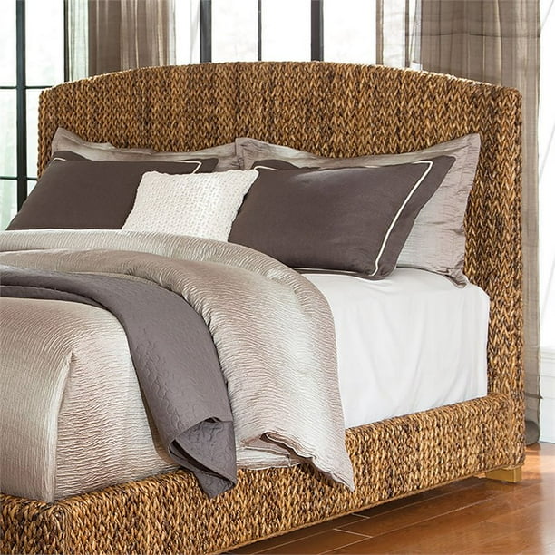 Bowery Hill Banana Leaf King Panel Headboard in Amber