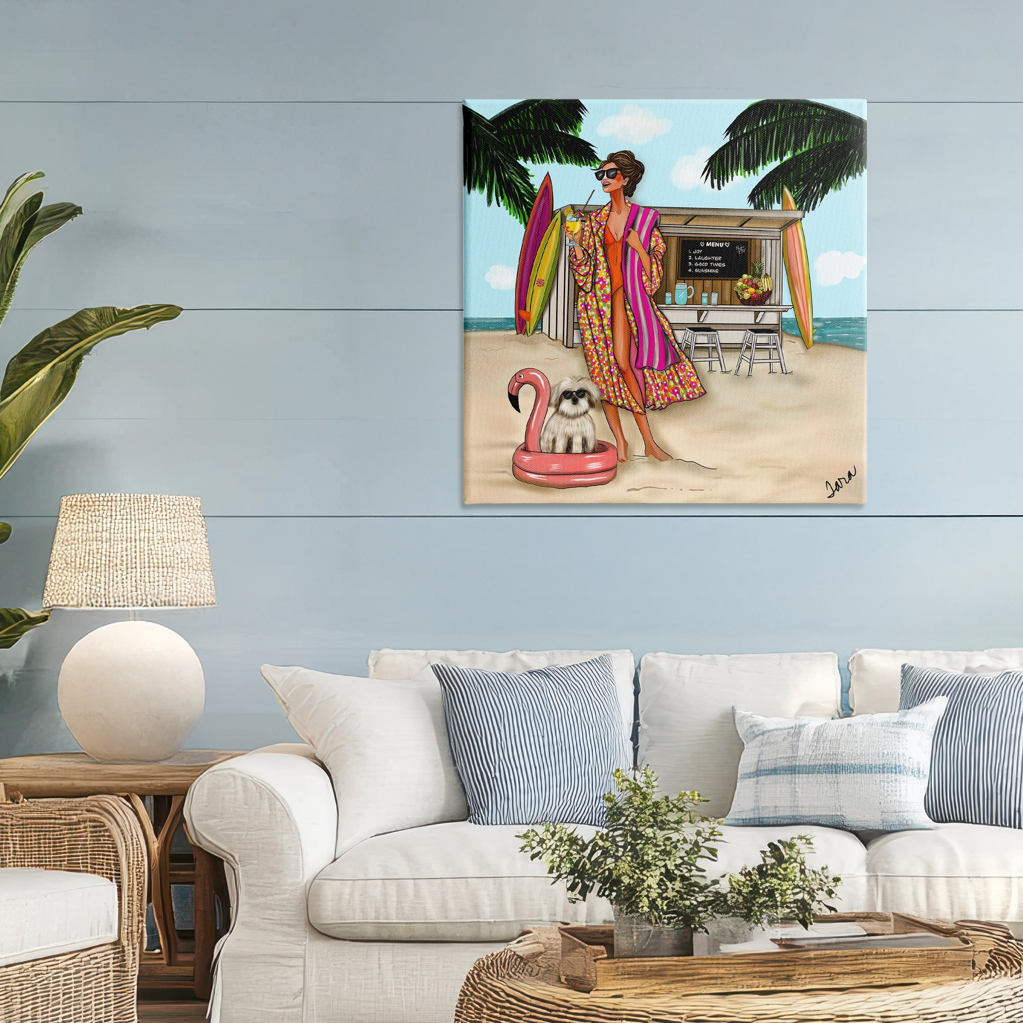 Stupell Industries Beach Girl in Summer Sun Canvas Wall Art, design by Tara Boone
