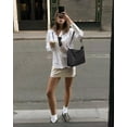 thumbnail image 2 of Bolso Hobo befen de piel auténtica negra para mujer con 2 correas, 2 of 7