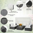 thumbnail image 5 of Barara King Outside Patio Conversation Sets, Patio Furniture Set,6 Pieces Patio Rattan Furniture Set with Retractable Canopy, 5 of 8