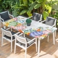 thumbnail image 2 of Easter Colorful Eggs Table Cloths for 3 Foot Rectangle Tables, Spring Eucalyptus Leaves Floral Plant Patio Waterproof Elastic Fitted Tablecloths, Washable Rectangular Table Cover for Camping, 2 of 8