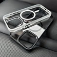 thumbnail image 2 of Metal Frame Case For iPhone 15 14 13 12 11 Pro Max Plus Transparent For Magsafe Magnetic Wireless Charge Lens Protector Cover, 2 of 5