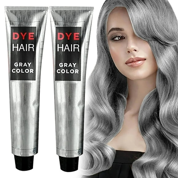 Easter Hair Dye - 2Pcs Gray Hair Dye Hair Color Super Gray Dye Hair Unisex Diy Fashion Gray Color Long Lasting Easy to Use A Dye Cares for Your Hair, Easter Makeup Hair Coloring Products,