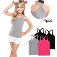 thumbnail image 2 of zbxnLI 4 Pack Girls Camisole Tops Toddler Girls Dance Racerback Tank Tops Sleeveless Basic Undershirts, 2 of 6