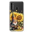 thumbnail image 1 of MUNDAZE Samsung Galaxy A21 Shockproof Clear Hybrid Protective Phone Case Cute Gnome Sunflowers Clear Cover, 1 of 5