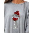 thumbnail image 3 of DYMADE Women Plus Size Loose Casual Round Neck 3/4 Sleeve Irregular T-shirt, 3 of 4