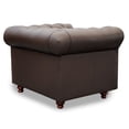 thumbnail image 4 of Sillón Individual de de Piel Genuina Clásico Capitonado, 1 plaza, Modelo Chesterfield P/V, Color Chocolate, Elegante, cómodo y Moderno, Hecho en Mexico. Medidas 110 X 90 X 80 cm., 4 of 7
