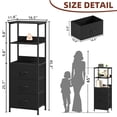 thumbnail image 2 of Eunos 6 Tier Black Bookcase with Drawers, 3 Removable Drawer Ladder Bookshelf, Bedroom Study, 2 of 7