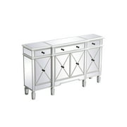60 inch mirrored credenza in antique white