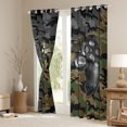 thumbnail image 3 of Homewish Gamepad Gaming Curtains Pack of 2 (42x84 Each),Rustic Camo Camouflage Curtains Blackout,Green Brown Bedroom Curtains For Kids,Luxury Bedroom Decor, 3 of 6