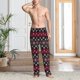 thumbnail image 2 of Fotbe red Minimalist Snowflake Pantalones de Pijama para Hombre, Pantalones de Dormir, Pantalones de Casa con Cintura Ajustable y Bolsillos-XX-Large, 2 of 6