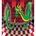 thumbnail image 3 of Ambesonne Cartoon Duvet Cover Sets, Castle with Dragon, 2-King, Ruby Green, 3 of 7