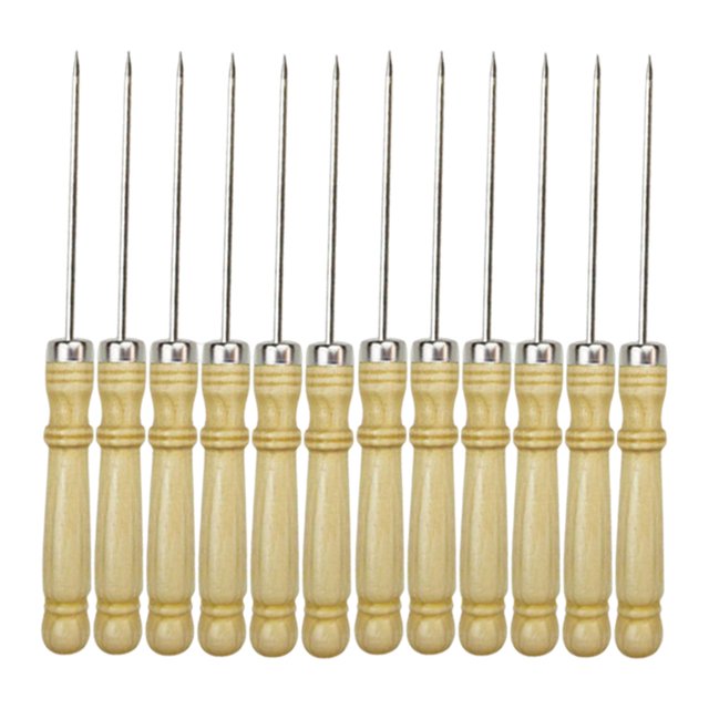 12 Piezas Kebab Skewers Barbacoa Palos Redondos Carne Brochetas Acero Inoxidable Mango Cómodo de Madera Adecuado para Entusiastas Del Hogar Ta