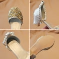 thumbnail image 6 of Staki Toddler Girl Dress Shoes Girls Sandals Glitter Wedding Party Princess Dress Shoes Flower Girl Low Heel Mary Jane Pumps for Kids Gold,12 Little Kid, 6 of 7