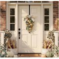 thumbnail image 4 of WWC Fall Teardrop Wreath, Artificial Maple Leaf Bow Door Hanging with Pumpkins and Berries, Autumn Thanksgiving Decor for Front Door and Wall, 4 of 7