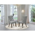 thumbnail image 2 of East West Furniture Parsons Dining Chairs - Light Gray faux leather Upholstered, Set of 2, 2 of 6
