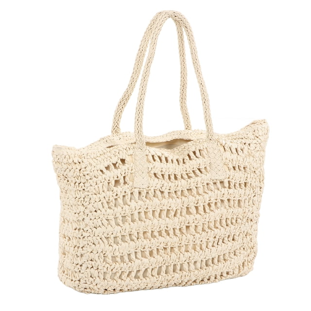 Bolsa de paja tejida BuyWeek grande de playa
