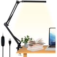 thumbnail image 3 of Lámpara LED de escritorio con abrazadera, luz de lectura regulable para el cuidado de los ojos, 3 modos de Color, lámpara de brazo oscilante, lámpara de mesa con Clip USB, lámpara de día, 3 of 4
