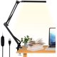 thumbnail image 3 of Lámpara LED de escritorio con abrazadera, luz de lectura regulable para el cuidado de los ojos, 3 modos de Color, lámpara de brazo oscilante, lámpara de mesa con Clip USB, lámpara de día, 3 of 4