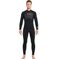 thumbnail image 1 of Naiovety Traje de buceo de 3mm, Material de nailon, buena elasticidad, traje de baño de una pieza de estilo de manga larga, traje de neopreno con ribete Deportes acuáticos Hombres Negro SG Naiovety OD020682-04, 1 of 6