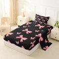 thumbnail image 2 of Erosebridal Cute Ribbon Bow Twin Sheet Sets 3pcs for Girls,Teens Women Flying Butterfly Bedding,Breathable Home Decor, 2 of 5