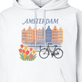 thumbnail image 3 of Inktastic Amsterdam Cityscape with Bicycle and Tulips Adult Hoodie Sweatshirt, 3 of 4