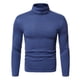 thumbnail image 1 of Camiseta de manga larga delgada y ligera con cuello alto para hombre, camisa base de color sólido, 1 of 7
