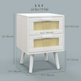 thumbnail image 3 of HOMCOM Boho Design Nightstand Set of 2 with 2 Drawers for Living Room, 3 of 10