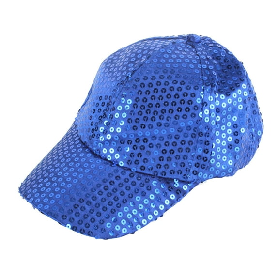 ZQUUVOU Sequin Adjustable Baseball Cap Hat Cotton Unisex Solid Color Versatile Sunscreen And Aunshade Mesh Sports Hat Blue