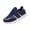 Blue, variant on Women's Fashion Casual Sneakers, Lightweight Faux Leather Lace-Up Athletic Shoes with Metallic Trim for All Season Daily Comfort