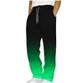 thumbnail image 1 of FcBaudy Full Length Pants Men Pockets Casual Fashion Gradation Printing Elastic Waist Straight Trousers Men Polyester Pants, 1 of 4