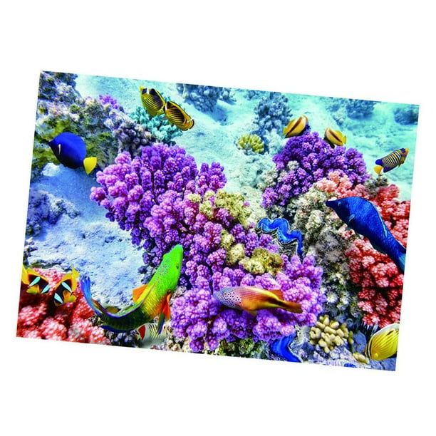 Pegatina de paisaje para acuario, decoración de pared, 122 x 46 cm 122 * 46cm