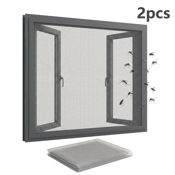 ROSEXIXI 2Pcs Fine Mesh Window Screen 59*79in White Anti Insect and Bird Net Cover Ideal for Kitchen Window RV Camper Use