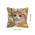 thumbnail image 3 of Tuvgenk Cat Throw Pillow Covers 16x16 in Comfort Square Spring Pillow Covers Decorative Embroidered Animals Couch Cushion Covers with Zipper, 3 of 6