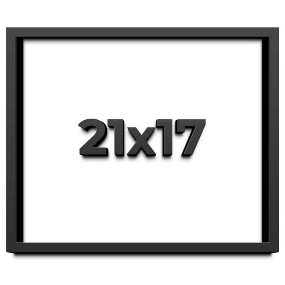 21x17 Shadow Box Frame Black | 1 inches Deep Real Wood Contemporary Shadowbox Display Frame | UV
