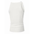 thumbnail image 6 of Men's Square Neck Ribbed Slim Fit Sports Tank Top White M, 6 of 10