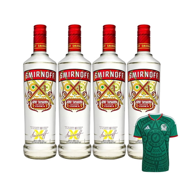 4 Vodka Smirnoff Tamarindo 750 ml + Jersey Verde