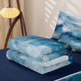 thumbnail image 4 of Erosebridal Aesthetic Minimalist Zipper Twin Comforter Sets with Fitted Sheet and 2 Pillowcases, Gray Blue Zipper Bedding Set, Navy Reversible, 4 of 6