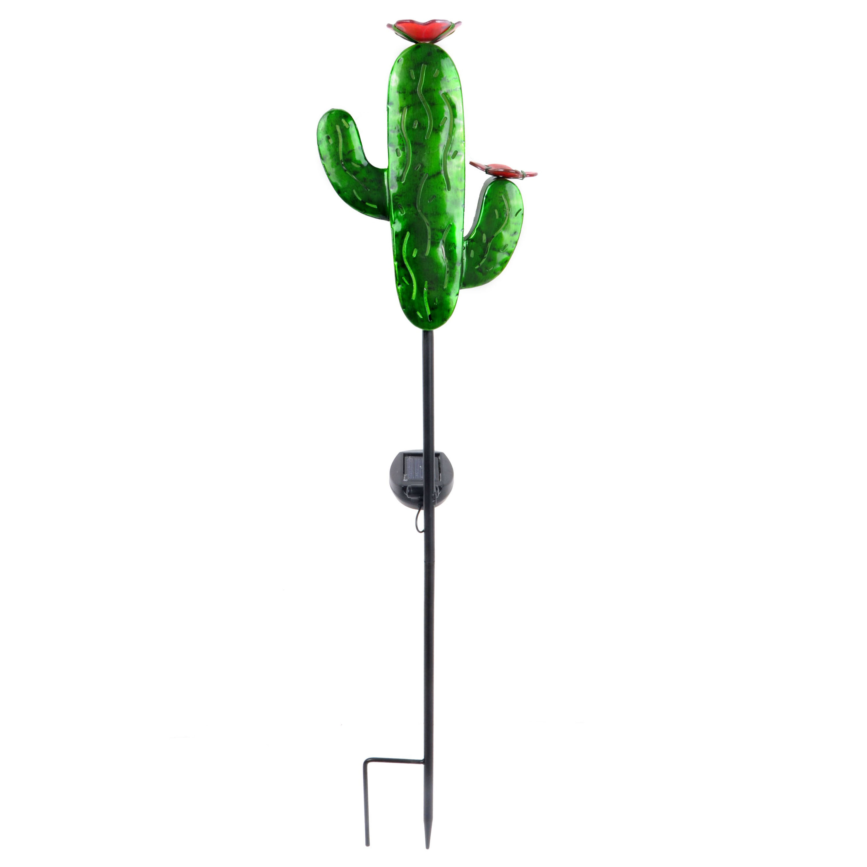 Outdoor Solar Cactus Garden Stake Set of 4 Decor Lighting Pathway