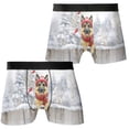thumbnail image 3 of Playful Golden Retriever Welcomes Winter Snowy Day with Cardinal Bird All Over Print Boxer Briefs Underwear for Men Dad Alsatian Dog Lover Gifts - 120177, 3 of 6