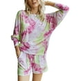 thumbnail image 1 of Doublju Women's Tie Dye Sleep and Lounge Set Pajama Set (2-Piece), 1 of 4