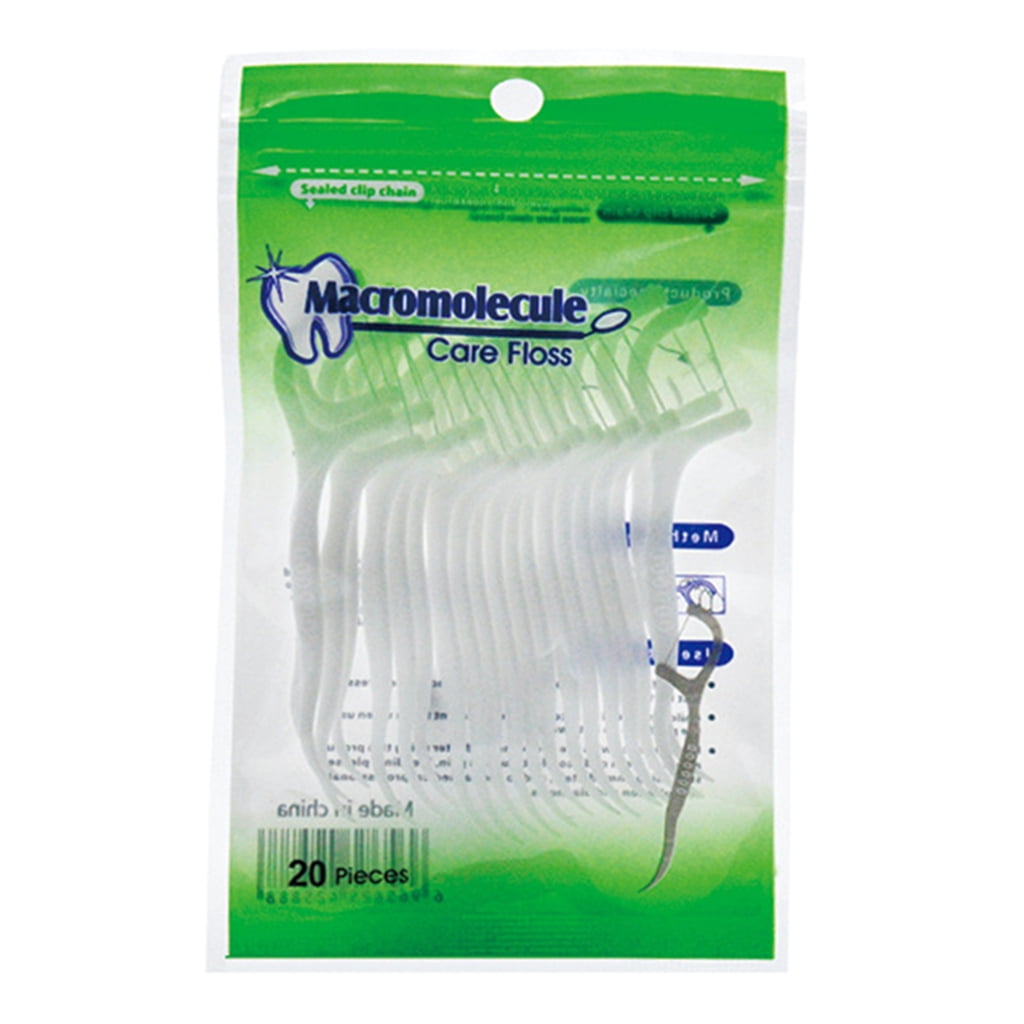 20Pcs Dental Floss Picks High Toughness Toothpicks Sticks Brush Picks Interdental Toothpicks Perfect for Family, Travel
