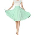 thumbnail image 2 of Joernso Women Skirt Elastic High Waist A-Line Style Skirt Solid Color Large Hem Skater Skirt Bohemia Style Skirt, 2 of 8