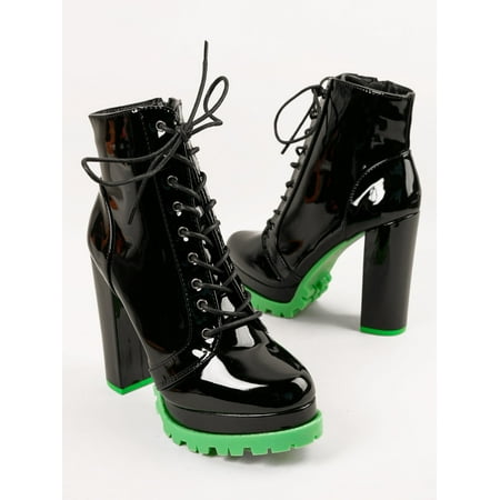 

Round Toe Block Heel Double Platform Booties Women‘s Footwear