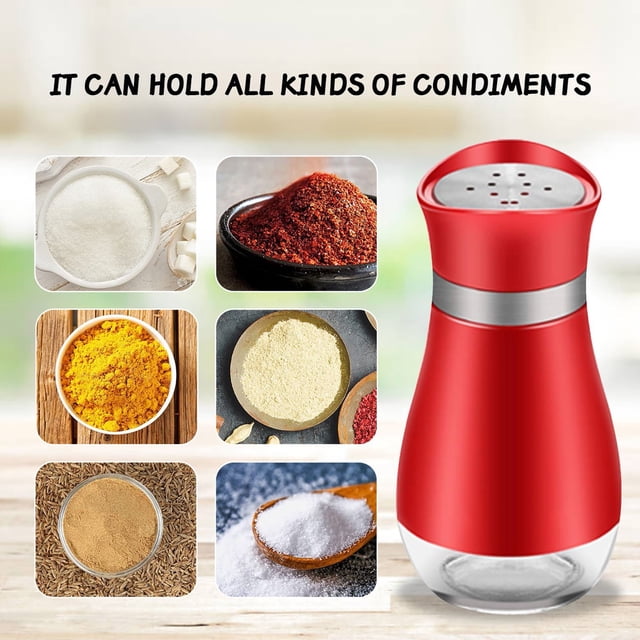 Cqxid Seasoning Box Under $10 And Pepper Shakers Elegant With Clear Glass Bottom Compact Cooking Kitchen And Dining Room Use Classic Refillable Design