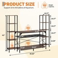 thumbnail image 2 of Aquarium Stand for 20–90 Gallon Fish Tank, Heavy Duty Fish Tank Stand with Storage Shelves, 860LBS Capacity Metal Frame Aquarium Rack for Reptile Tank, Turtle Tank, Home Office, Brown, 2 of 6